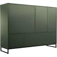 Masseno Kommode AZIR 160 cm Sideboard mit Schubladen und 5 Türen für Wohnzimmer Schlafzimmer Modern 160x45x120 cm Grün