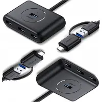 UGREEN Multifunktions-Hub 4W1 Usb-C - 4Xusb 3.0 5Gb/S 1M Langlebig Schwarz