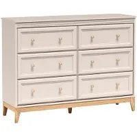 Masseno Kommode CUNEO 135,5 cm Sideboard mit 6 Schubladen und Türen für Wohnzimmer Schlafzimmer Modern 135,5x35x100 cm Kaschmir