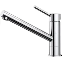 Markenlos Küchenarmatur in Chrom | Hochdruck | Rückflussverhinderer | Keramikkartusche | Gesicherte Wasserqualität & wassersparend | [5,5x26,3x19,1 cm]