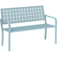 Outsunny 2-Sitzer Gartenbank, wetterfest Sitzbank, Gartenmöbel mit Rücken- & Armlehnen, Parkbank 240kg belastbar, Balkonbank für Balkon Terrasse, Garten, 127 x 63 x 85cm, Blau
