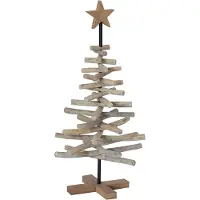 Syfax Weihnachtsbaum mit Ständer Braun 90 cm Massivholz Teak