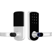 INF Smart Türschloss Fingerabdruck Tuya - TTLock Bluetooth für Haus, Wohnung Silber