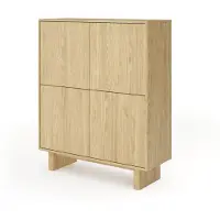 Masseno Kommode TRAVE 103,5 cm Sideboard mit Schubladen und 2 Türen für Wohnzimmer Schlafzimmer Modern 103,5x38,1x124,2 cm Eichefarben