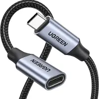 UGREEN Verlängerungskabel USB Typ C (weiblich) - USB Typ C (männlich) 5A schwarz (0.5m)