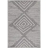 KADIMA DESIGN Outdoor Teppich Gestreift Wetterfest Waschbar Strapazierfähig | Grau 120x170 cm Balkon Terrasse Fußbodenheizung | LIRIA –