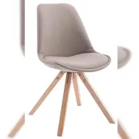 DELUKE Besucherstuhl SYDNEY - Stoff Taupe 48x56x84 cm | Besucherstühle Konferenzstuhl Wartezimmerstuhl Bürostühle Bürostuhl Konferenzraum Wartezimmer