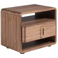 AC ANGEL CERDÁ Angel Cerdá Nachttisch aus Nussbaum und schwarzem PVC 7225C 60 x 43 x 50