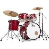 Pearl Roadshow 5-teiliges Fusion-Drumset mit 3 Sabian-Becken Matte Red