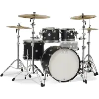 DW Drums DW Design Series 22 4pc Shell Pack Black Satin Lacquer