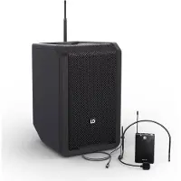 LD Systems ANNY 8 BPH B5 - Tragbarer Bluetooth PA-Lautsprecher mit Akku, Mixer und 1x Headset-Mikrofon (inkl.