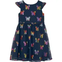 Bonprix Chiffonkleid für eleganten Auftritt, Kurzarm-Design, aus Polyester, Regular Fit