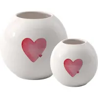 Villeroy & Boch Dekovase "Vasen-Set With Love 2er Set weiß", weiß, B:2cm H:2cm T:2cm, LIKE. BY , Vasen, Dekovase