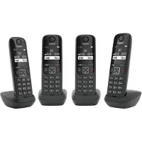 Gigaset AS690R quattro - draadloze huistelefoon - 4 stuks - zwart