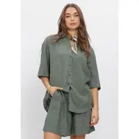 MSCH Copenhagen Damen Blusen Mschviana Ginia 3/4 Shirt - Groen - Größe S/M
