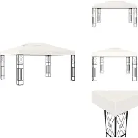 vidaXL Pavillon 3×4 m Creme Stoff - Pavillons & Partyzelte