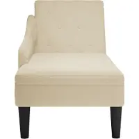 vidaXL Chaiselongue mit Kissen und Rechter Armlehne Creme Stoff