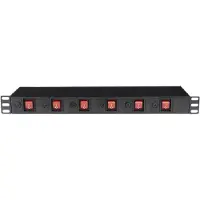 SHOWGEAR 19" 1U Socketstrip 6 Zonen