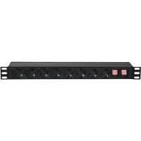 SHOWGEAR 19" 1U Main Power Strip 16 Steuerung auf der Vorder- und Rückseite
