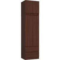 Akord Kleiderschrank Mit Aufsatz 2 Türen 2 Schubladen Wenge 60X51X234 Cm