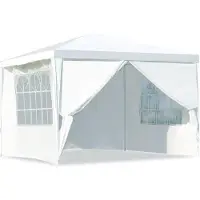 OEM 3-m-Tischpavillon mit 4 abnehmbaren Seitenwänden und Fenstern, Gartenpavillon, Gartenhütte, Gartenfesthalle, Festhalle, Fest, Festival, Hochzeit