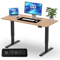 Brixy Infinity Goods Sitz-Steh-Schreibtisch – elektrisch höhenverstellbar – 140 x 60 cm – braun