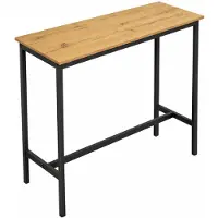 Begryf Bartisch Metall Schwarz Eichefarben 100x40x90 cm, Stehtisch Küchentisch Industrial Stil