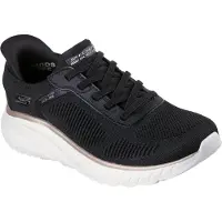 SKECHERS Slip-On Sneaker "BOBS SQUAD CHAOS-CURRENT MUSE", Damen, Gr. 38, Textil, schwarz, goldfarben, Schuhe Slip-On Sneaker, Slipper, Freizeitschuh in veganer Verarbeitung