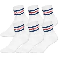 Huddle Unisex Socken, 6er Pack - Streifen, Logo, Short Crew, Sportsocken, einfarbig