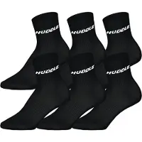 Huddle Unisex Socken, 6er Pack - Basic, Logo, Short Crew, Sportsocken, einfarbig