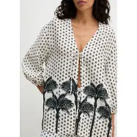 Marc o'polo Damen Strandshirt Palm Border GeoBeach shirt, Resorthemd, Sommerhemd