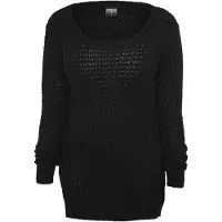 Urban Classics Rundhalspullover "Damen Ladies Long Wideneck Sweater" 1 Stk.