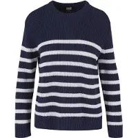Urban Classics Rundhalspullover "Damen Ladies Rib Striped Sweater" 1 Stk.