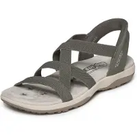 SKECHERS für Damen. 163460 Sandaletten Reggae Slim - Stretch Flex olivgrün (39), Wohnung, Keine, Lässig, Strandbekleidung
