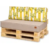 Blomster Palettenkissen Set 3-teilig 120x80 cm für Europaletten wetterfest Gartenkissen Oxford Gewebe Reißverschluss