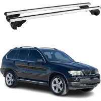 Omtec Dachträger Grundtäger für BMW X5 E53 1999-2006 75kg Alu Silber 2 tlg