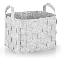N8werk Filz-Aufbewahrungstasche L - 40 x 30 x 30 cm - Hellgrau