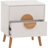 Mendler Nachttisch HWC-N89, Kommode Beistelltisch Nachtschrank, Schublade Fischgrätenmuster Melamin Holz, 55 109685