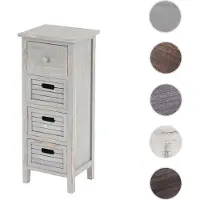 Mendler Kommode T18, Schubladenschrank Schrank, 4 Schubladen, 74x30x25cm Shabby-Look Vintage grau