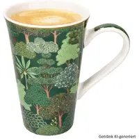 MamboCat Woodland Jumbobecher Porzellan 440 ml Wald Bäume grün Kaffee-Tasse Tee Kakao