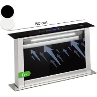 Klarstein Royal Flush Eco Dunstabzugshaube 60 cm - , 576 M³/H Abluft, Touch-To-Slide Bedienfeld, Led-Beleuchtung, Edelstahl & Glas Design, Geräuscharm 51 dB