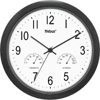 Mebus Quarz Wanduhr Ø26 cm schwarz 407282 4007218564641