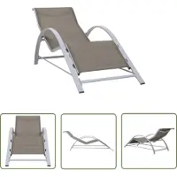 The Living Store Sonnenliege Textilene und Aluminium Taupe