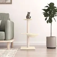 vidaXL "2024"Modernen Kratzbaum mit Sisal-Kratzsäulen Creme 72 cm Design Kratzbäume 4793746