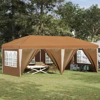 vidaXL Pop-up Partyzelt 575 x 288 x 245 cm Beige - Pavillons & Partyzelte DE788