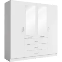 Meublorama MK-KONSO-KN-PB0010/PB0010--20B*5C/176KG, 8 Regale, 4 Tür(en), Weiß, MDF-Platten, 3 Schublade(n), 580 mm