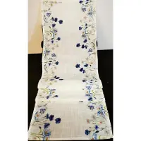 OEM Tafeldeko met Blumen - weiß - 1 Stück - 100% Polyester - 40 x 150 cm