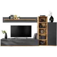 Meublorama AM-ANWT SK3*3C/74KG, 7 Regale, 2 Tür(en), Grau, Partikelbord, 400 mm, 2400 mm