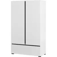 Meublorama HA-CROSS_S-249WMY38*2C/54KG, 3 Regale, 2 Tür(en), Weiß, MDF-Platten, 1 Schublade(n), 400 mm