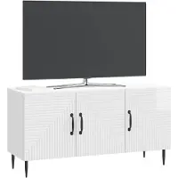 vidaXL TV-Schränk Hochglanz Weiß 99 x 34,5 x 50 cm Holzwerkstoff
